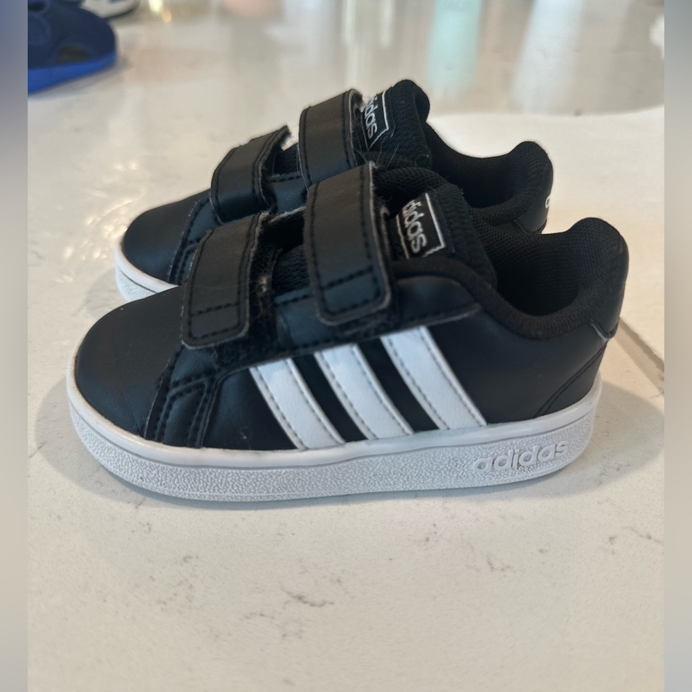 Black leather adidas